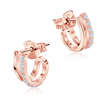 Double Curved With CZ Stone Silver Ear Stud STS-5318